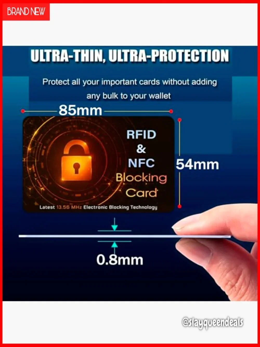 5 Pack RFID Blocking Cards for Wallet Protection from NFC Theft